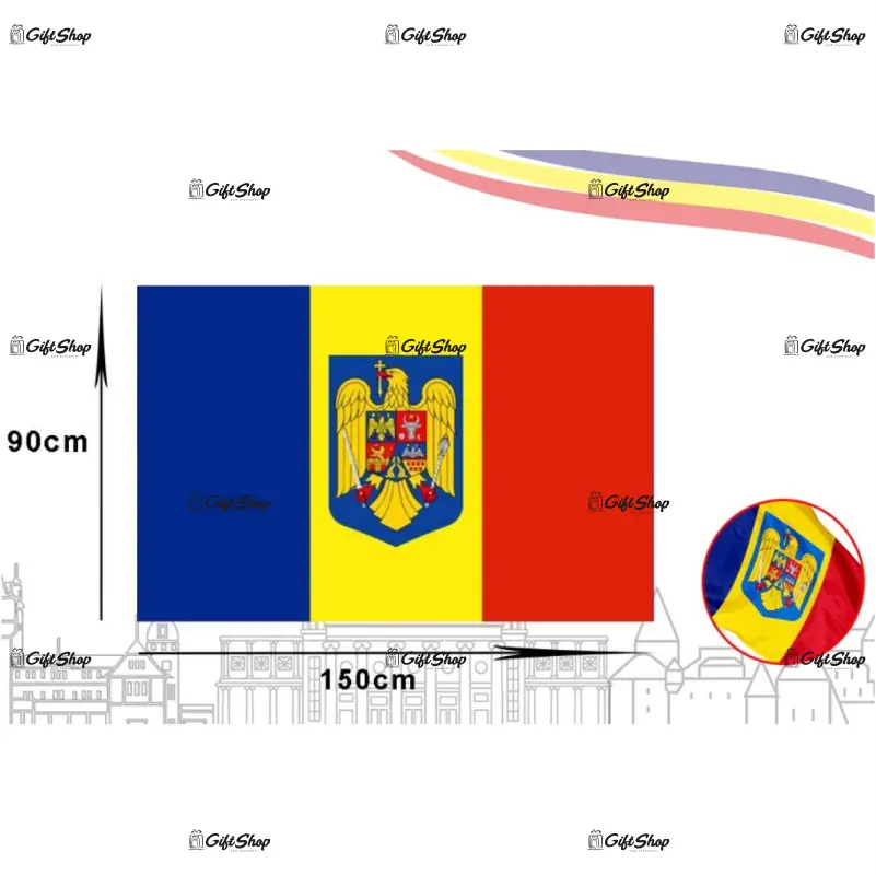 Steag mare romania cu stema